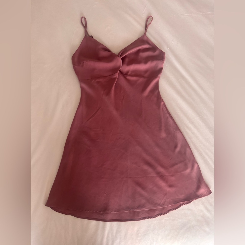 NWT Abercrombie Twist Front Mini Dress Dusty Rose |S| - Picture 10 of 14